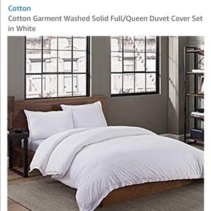 Cotton White Garment washed Full/Queen Comforter